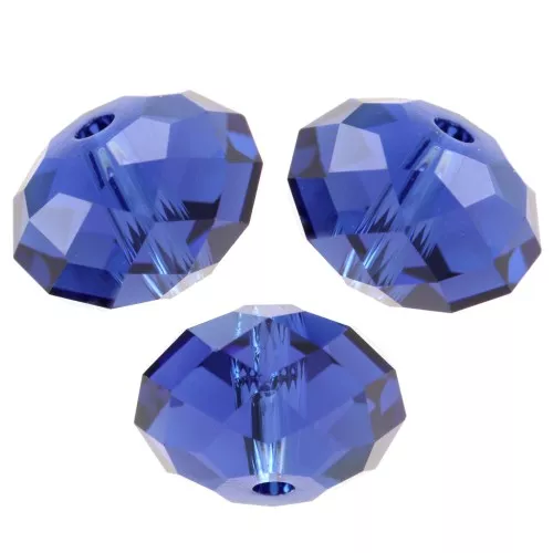 8mm Flattened Round PureCrystal 5040 - Reinvented Dark Sapphire x1