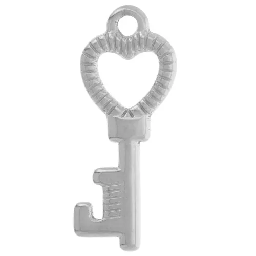 27x11mm 304L stainless steel Heart-shaped key pendant x1