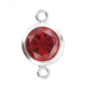 Spacer 2 rings 11x6mm 925 - zirconium oxide - Siam Silver x1