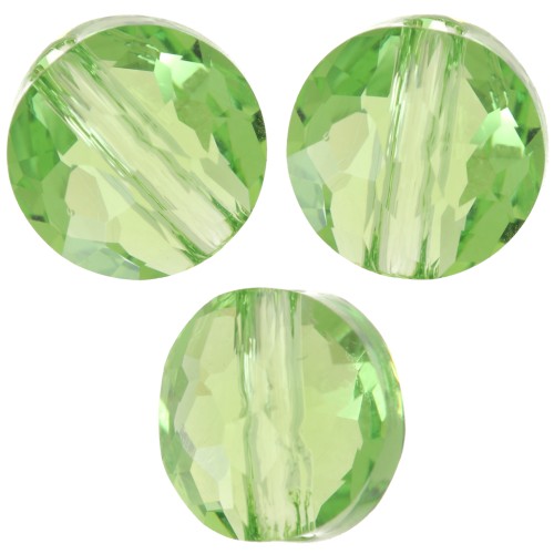 8mm Flat round bead - Thin Round PureCrystal 5034 - Reinvented Peridot x1
