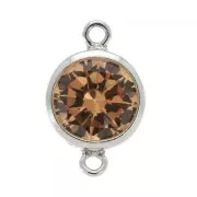 Spacer 2 rings 11x6mm 925 - zirconium oxide - Champagne Silver x1