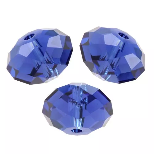 6mm Flattened Round PureCrystal 5040 - Reinvented Dark Sapphire x1