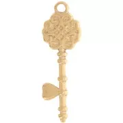 34.5x11.5mm 304L stainless steel Baroque key pendant - Gold x1