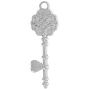 34.5x11.5mm 304L stainless steel Baroque key pendant x1