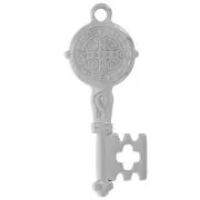 35.5x14mm 304L stainless steel Key pendant - religious pattern x1