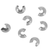 3mm 304L stainless steel crimp beads caps x10