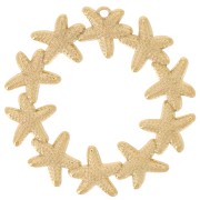 36mm 304L stainless steel Starfish crown pendants - Gold x2