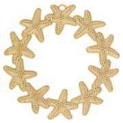 36mm 304L stainless steel Starfish crown pendants - Gold x2