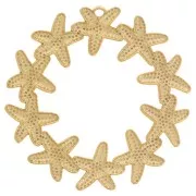 36mm 304L stainless steel Starfish crown pendants - Gold x2