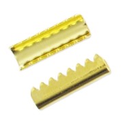 Crimp-end for ribbon without loop 12mm Gold tone x10