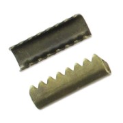 Crimp-end for ribbon without loop 12mm Bronze tone x10|raw }}