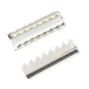 Crimp-end for ribbon without loop 12mm Silver tone x10|raw }}
