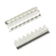 Crimp-end for ribbon without loop 12mm Silver tone x10