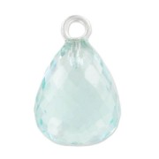 Pendant drop faceted 13x10 mm imitation gem - 925 Sterling Silver - Hydro Aquamarine|raw }}