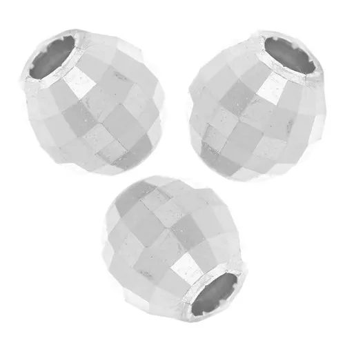 Round faceted beads - 3 mm faceted ball in 925 Sterling Silver x10