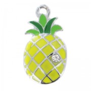 Enamelledcharm 28 mm Yellow/Strass Crystal x1