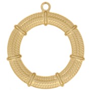 29mm Stainless steel 304L crown Pendants braided effect - Gold x2