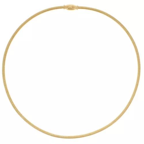 3mm 304L stainless steel Omega mesh soft necklace - Gold x41cm