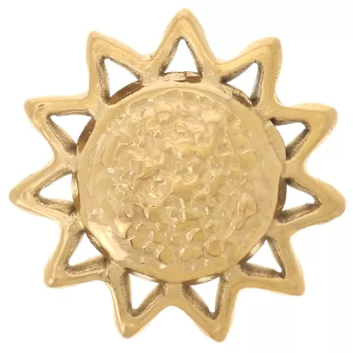15mm 304L stainless steel domed sun charm - Gold x1