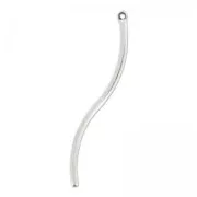 Pendant tube twisté 51 mm Antique Silver Plating x1