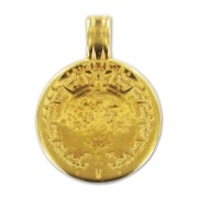 Pendant calendar Maya 21mm fine gold plated x1