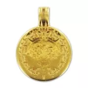 Pendant calendar Maya 21mm fine gold plated x1