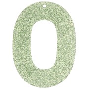 47x34 mm oval hollow acrylic pendant - Moss green glitter x1