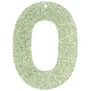 47x34 mm oval hollow acrylic pendant - Moss green glitter x1