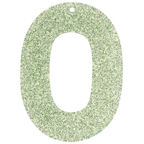 47x34 mm oval hollow acrylic pendant - Moss green glitter x1