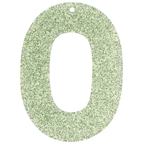 47x34 mm oval hollow acrylic pendant - Moss green glitter x1