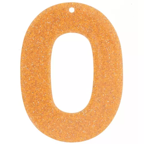 47x34 mm oval hollow acrylic pendant - Orange glitter x1
