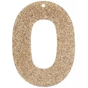 Oval hollowed-out 47x34 mm acrylic pendant - Bronze glitter x1
