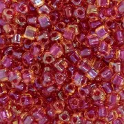 Miyuki 8/0 Triangle TR8-1163 - Light Cranberry Lined Topaz Luster x8g