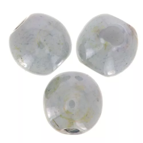 Round beads 4mm Marbled grayed green x50