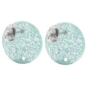 Round 15 mm acrylic earstuds - Blue frosted glitter x2