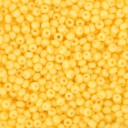 Preciosa Seed Beads 11/0 2 mm - Solgel - Yellow 3 Dyed Chalk White x 20 g
