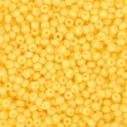 Preciosa Seed Beads 11/0 2 mm - Solgel - Yellow 3 Dyed Chalk White x 20 g