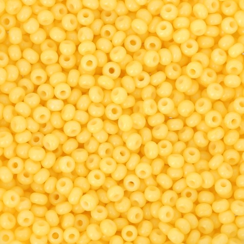 Preciosa Seed Beads 11/0 2 mm - Solgel - Yellow 3 Dyed Chalk White x 20 g