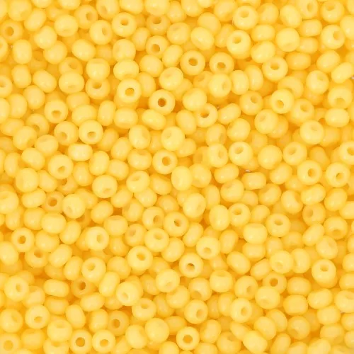 Preciosa Seed Beads 11/0 2 mm - Solgel - Yellow 3 Dyed Chalk White x 20 g