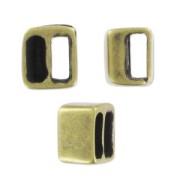 Stopper Slider bead for 5mm lace Bronze tone x1
