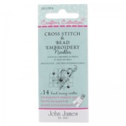 Assortment of bead + cross stitch embroidery needles size 5 7 and 24 x14|raw }}