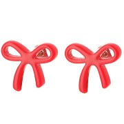 15x17mm bow Earstuds in acetate - Red x2|raw }}