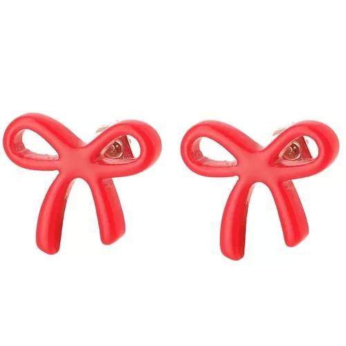 15x17mm bow Earstuds in acetate - Red x2