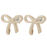 15x17mm bow Earstuds in acetate - Moka x2