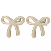 15x17mm bow Earstuds in acetate - Moka x2