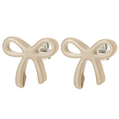 15x17mm bow Earstuds in acetate - Moka x2