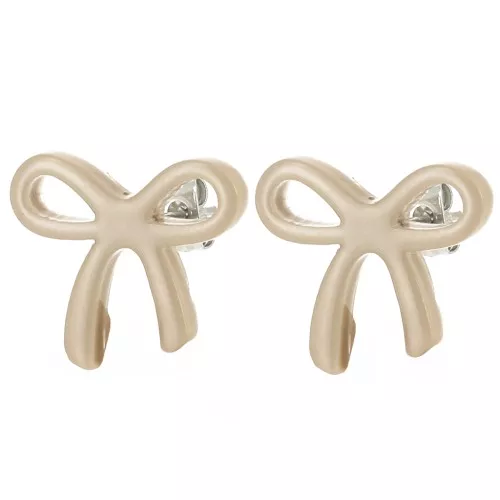 15x17mm bow Earstuds in acetate - Moka x2
