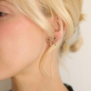 15x17mm bow Earstuds in acetate - Moka x2