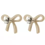 15x17mm bow Earstuds in acetate - Moka x2