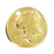 Sequin greek coin Apollo 14 mm fine Gold plated x1